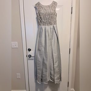 Aidan Mattox Silver Mother of the Bride Dress